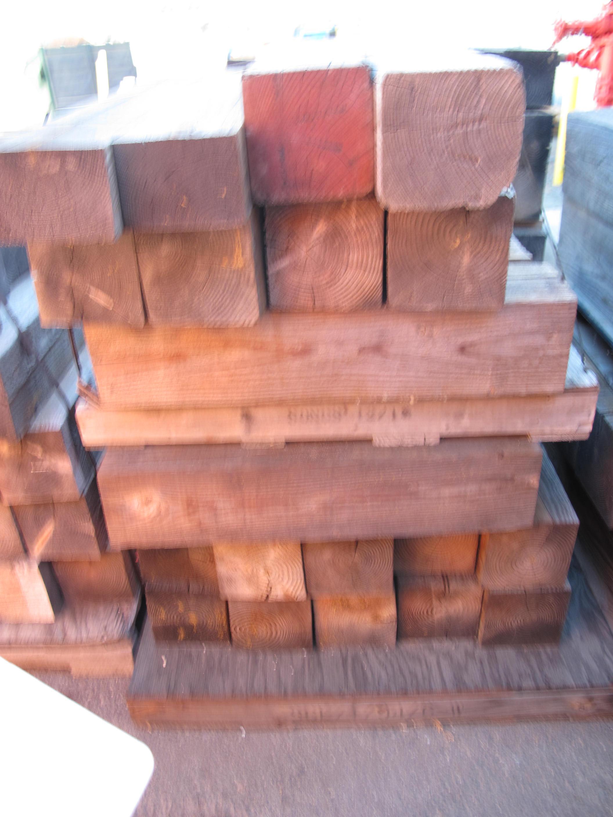 (4 PALLETS) DUNNAGE/CRIBBING 4'L X 8" HE X 8"W. LOADING & HANDLING FEE $15-4602